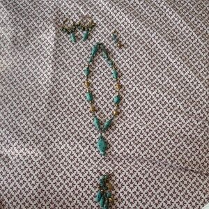 Turquoise and Gold Women's Jewelry Set